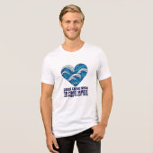 Oceanic blue Christ and the waves design Tri-Blend Shirt (Voorkant volledig)