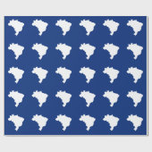 Oceanic Blue Festive Brazilië op Emporio Moffa Cadeaupapier (Vlak)