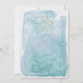 Oceanic Blue Waterverf huwelijksuitnodiging Kaart (Achterkant)