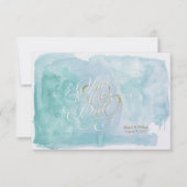 Oceanic Blue Waterverf Save the Date Wedding (Voorkant)