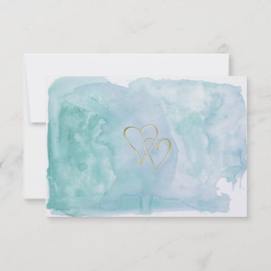 Oceanic Blue Waterverf Save the Date Wedding (Achterkant)