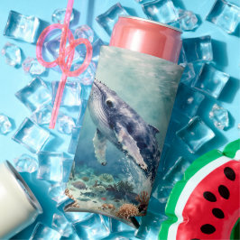 Oceanic Blue Whale and Coastal Poem Seltzer Blikjeskoeler