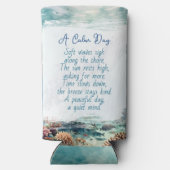 Oceanic Blue Whale and Coastal Poem Seltzer Blikjeskoeler (Achterkant)