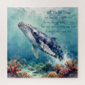 Oceanic Blue Whale Watercolor Coastal Art Legpuzzel (Verticaal)