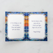 Oceanic Coastal Ocean Waves Sunset Birthday Kaart (Binnen)