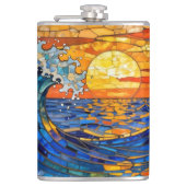 Oceanic Coastal Ocean Waves Sunset Heupfles (Voorkant)