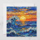 Oceanic Coastal Ocean Waves Sunset   Kaart (Voorkant)