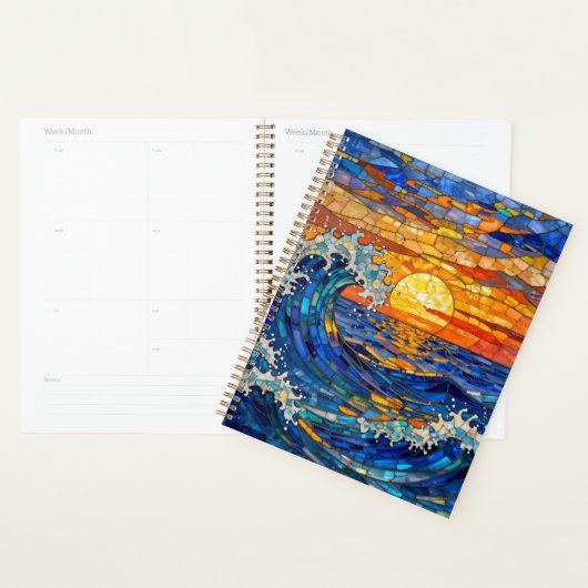Oceanic Coastal Ocean Waves Sunset   Planner (Display)