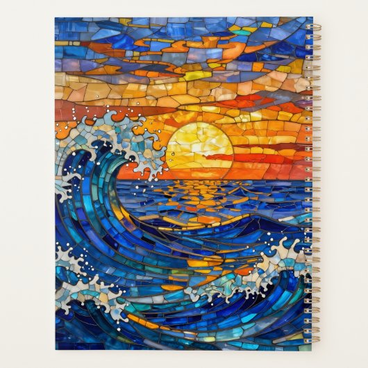 Oceanic Coastal Ocean Waves Sunset   Planner (Achterkant)