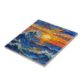 Oceanic Coastal Ocean Waves Sunset   Tegeltje (Zijkant)