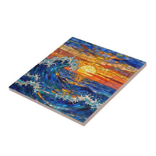 Oceanic Coastal Ocean Waves Sunset   Tegeltje (Zijkant)