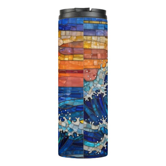 Oceanic Coastal Ocean Waves Sunset   Thermosbeker (Achterkant)