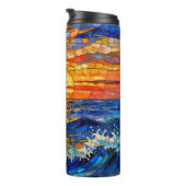 Oceanic Coastal Ocean Waves Sunset Thermosbeker (Geroteerd rechts)