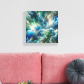 "Oceanic Dreams - Etherische onderwater Abstract Canvas Afdruk (Insitu (Woonkamer))
