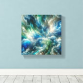 "Oceanic Dreams - Etherische onderwater Abstract Canvas Afdruk (Insitu (Houten vloer))