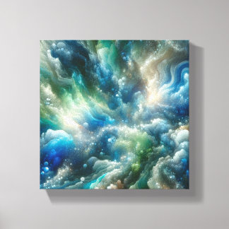 "Oceanic Dreams - Etherische onderwater Abstract Canvas Afdruk