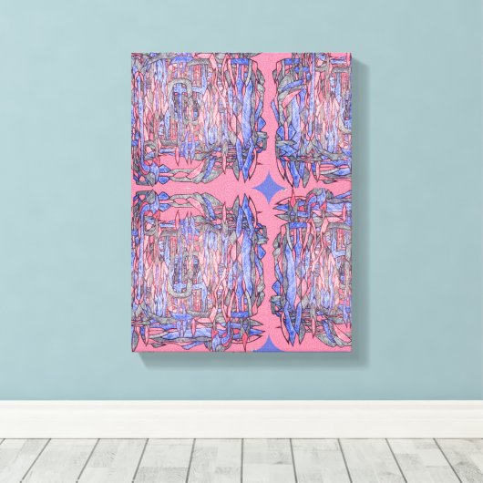 Oceanic Geometry Abstract Wall Art Canvas Afdruk (Insitu (Houten vloer))