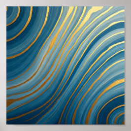 "Oceanic Gold Flow Poster