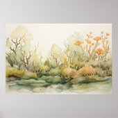 Oceanic Harmony: zeewier & Kelp Garden Waterverf Poster (Voorkant)
