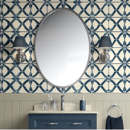 Oceanic Interlace - Marine, Beige - Kust geïnspire Behang