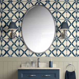 Oceanic Interlace - Marine, Beige - Kust geïnspire Behang