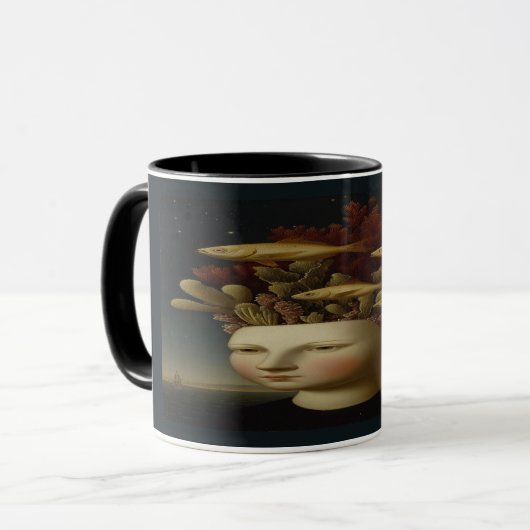 Oceanic Mind Coral Crown Surreal Art Mug Mok (Voorkant links)