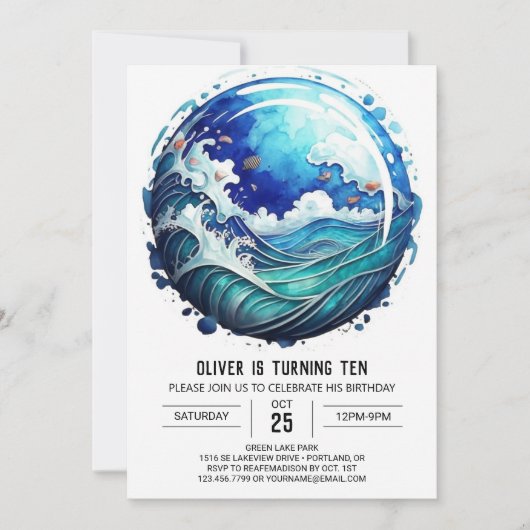 Oceanic Pastel Verjaardag Kaart (Voorkant)