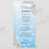 Oceanic Sand Dollar Aqua Blue Wedding Menu Card (Voorkant / Achterkant)