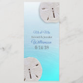 Oceanic Sand Dollar Aqua Blue Wedding Menu Card (Achterkant)