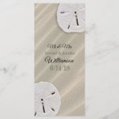 Oceanic Sand Dollar Wedding Menu Kaart (Achterkant)