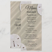 Oceanic Sand Dollar Wedding Menu Kaart (Voorkant / Achterkant)