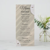 Oceanic Sand Dollar Wedding Menu Kaart (Staand voorkant)