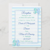 Oceanic Seapaarden Green Blue Wedding Invitation Kaart (Achterkant)
