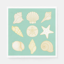 oceanic seashell nautical napkins servet