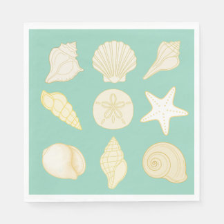oceanic seashell nautical napkins servet