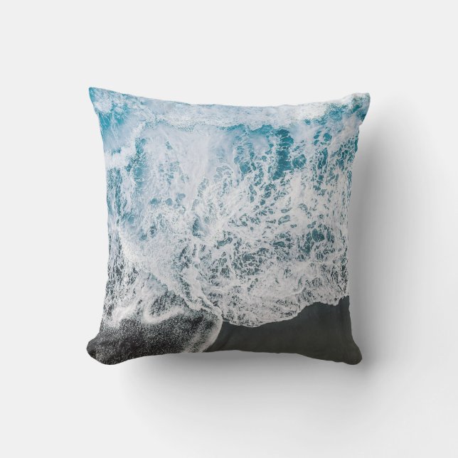 Oceanic Serenity Beach Water Pillow Kussen (Voorkant)