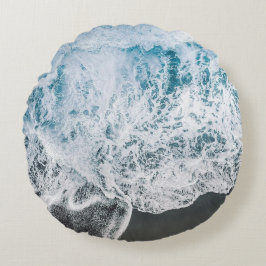 Oceanic Serenity Beach Water Pillow Rond Kussen