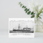 Oceanic Steamship Mariposa naar Hawaii, 1890 Briefkaart (Staand voorkant)