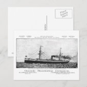 Oceanic Steamship Mariposa naar Hawaii, 1890 Briefkaart (Voorkant / Achterkant)