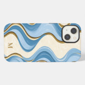 Oceanic Summer Waves Minimalistic With Initial iPhone Hoesje (Achterkant horizontaal)