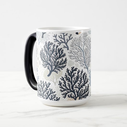 Oceanic Vibes Botanical Corals Magische Mok (Voorkant links)