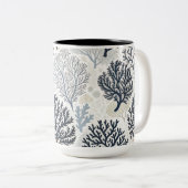 Oceanic Vibes Botanical Corals Tweekleurige Koffiemok (Voorkant rechts)