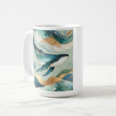 Oceanic Whale Abstracte Mok - Coastal Keuken Decor (Voorkant links)