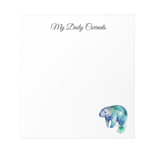 Oceanic Whisper Manatee, custom Notitieblok (Voorkant)