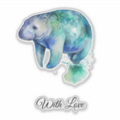 Oceanic Whisper Manatee, custom Sticker (Voorkant)
