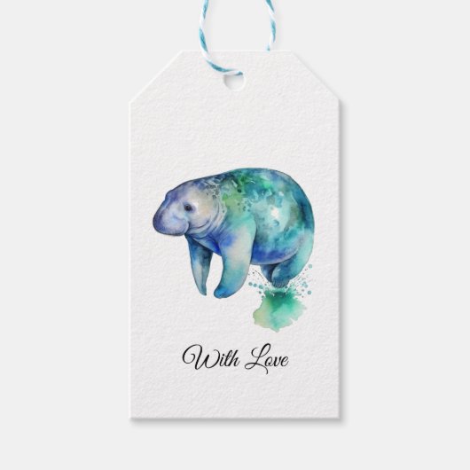 Oceanic Whisper Manatee, op maat Cadeaulabel (Voorkant)