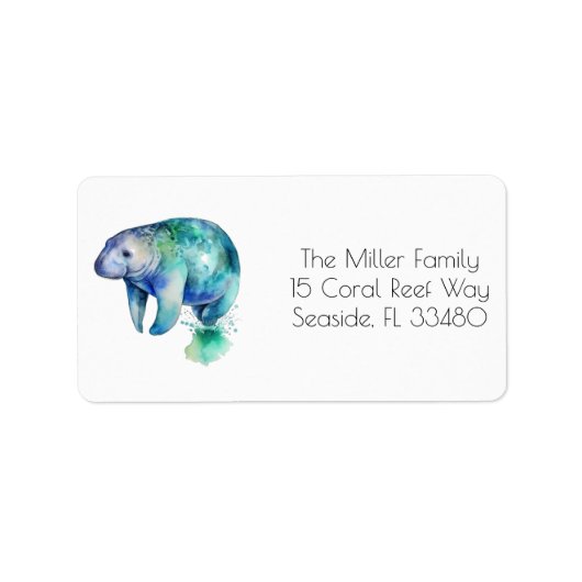 Oceanic Whisper Manatee, op maat gemaakt Etiket (Voorkant)