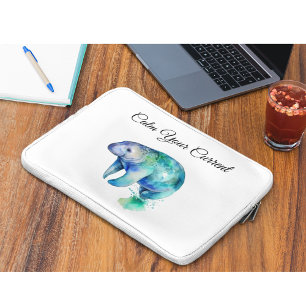 Oceanic Whisper Manatee, op maat gemaakt Laptop Sleeve
