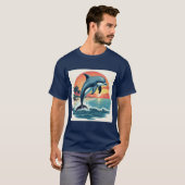 Oceanic Wonders: A Splash Of Sunset beroemd gemaak T-shirt (Voorkant volledig)