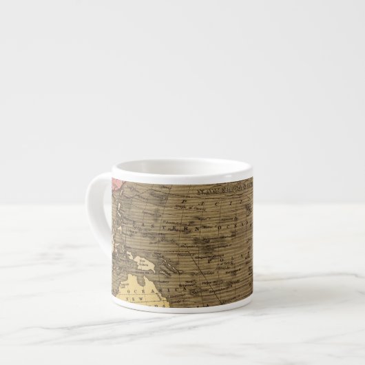 Oceanica Hand Colored Atlas Map Espresso Kop (Links)